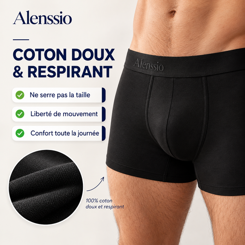 Boxer Alenssio Coton Confort - Lot de 3 Boxers Homme Doux et Respirants