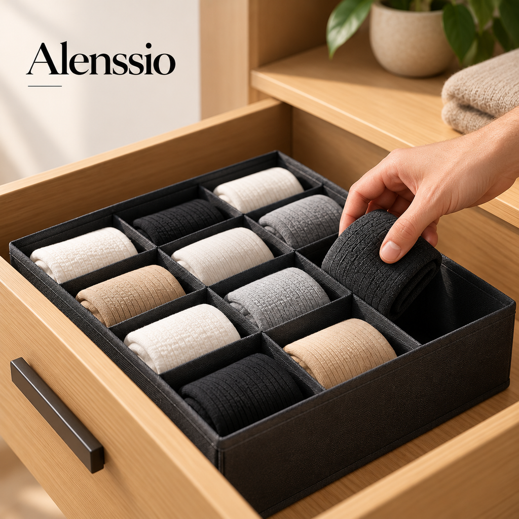 Lot d'Organiseurs de Rangement Pliables en Tissu - Gris