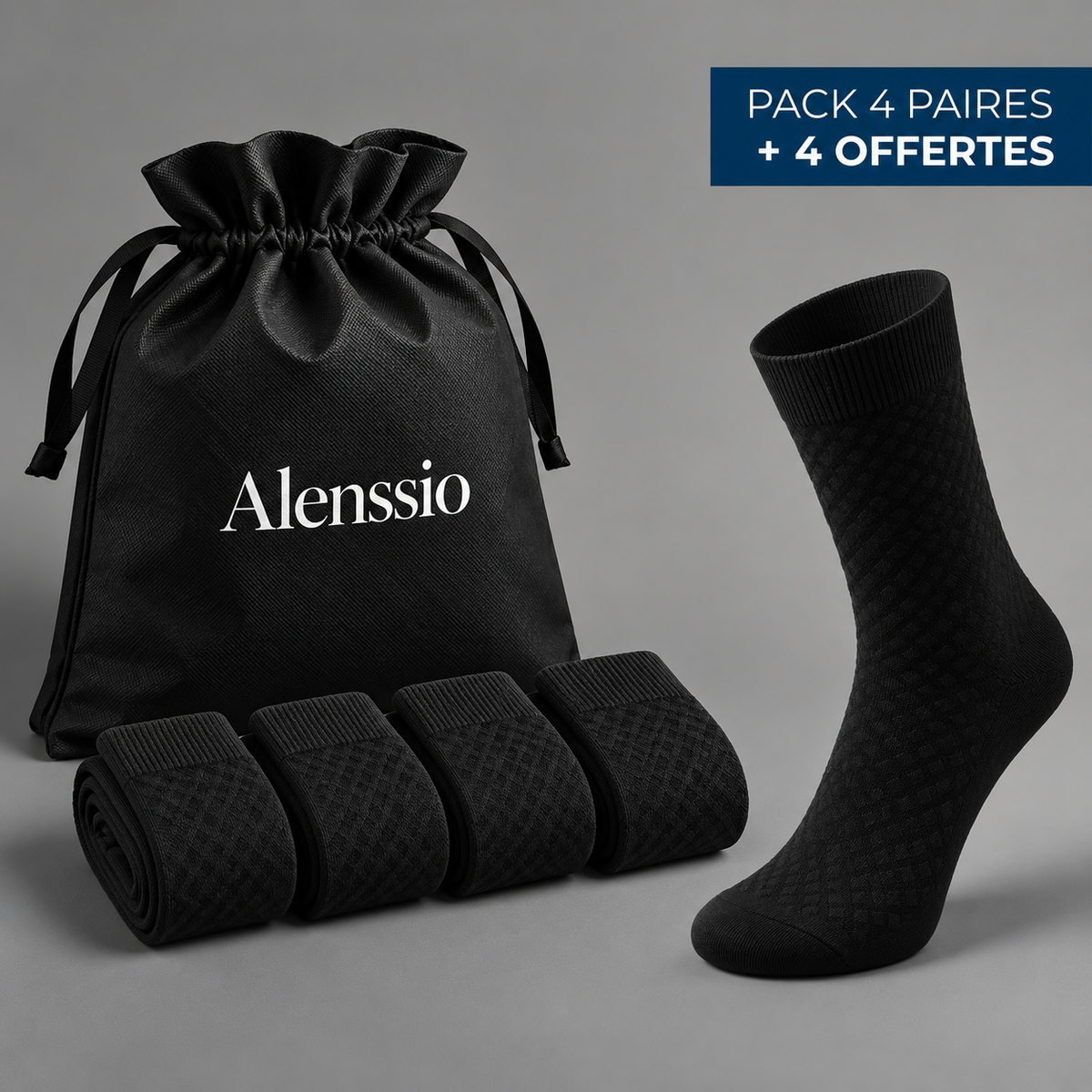 Chaussettes Alenssio mi-hautes en fibre de bambou premium