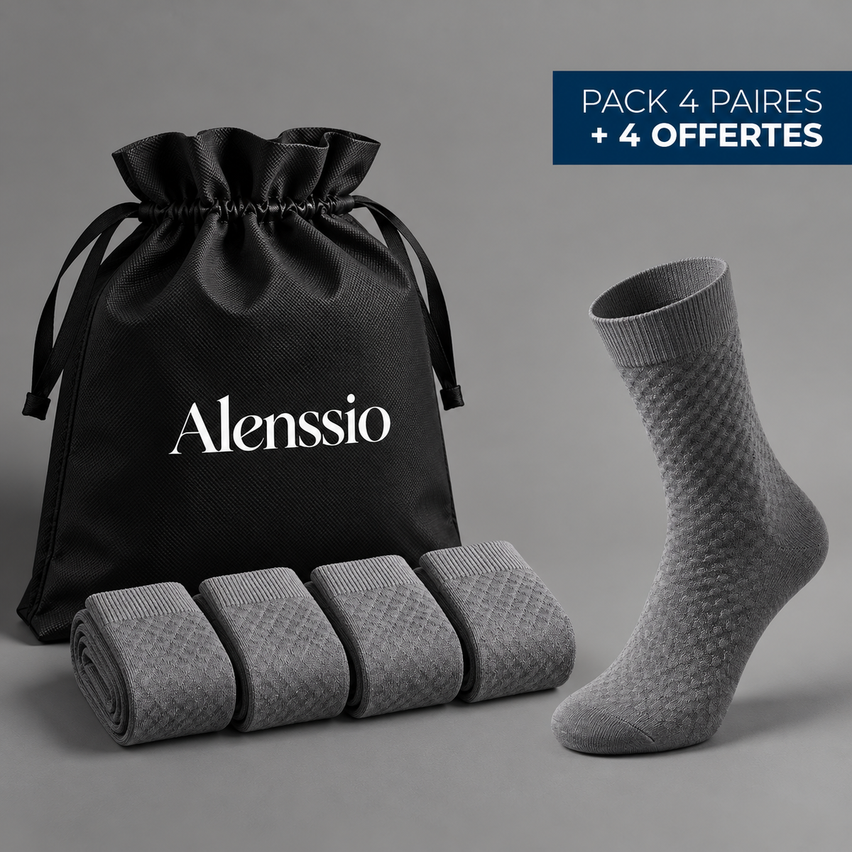 Chaussettes Alenssio mi-hautes en fibre de bambou premium