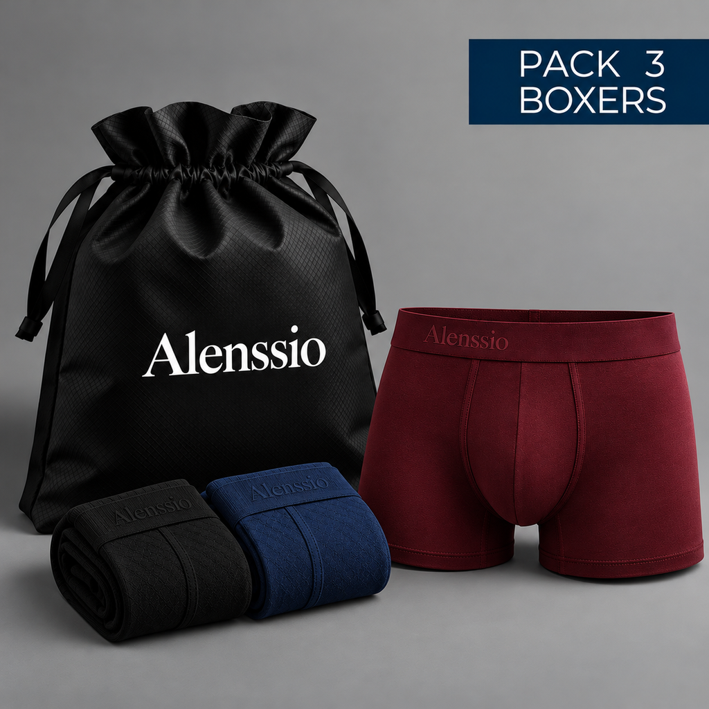 Boxer Alenssio Coton Confort - Lot de 3 Boxers Homme Doux et Respirants