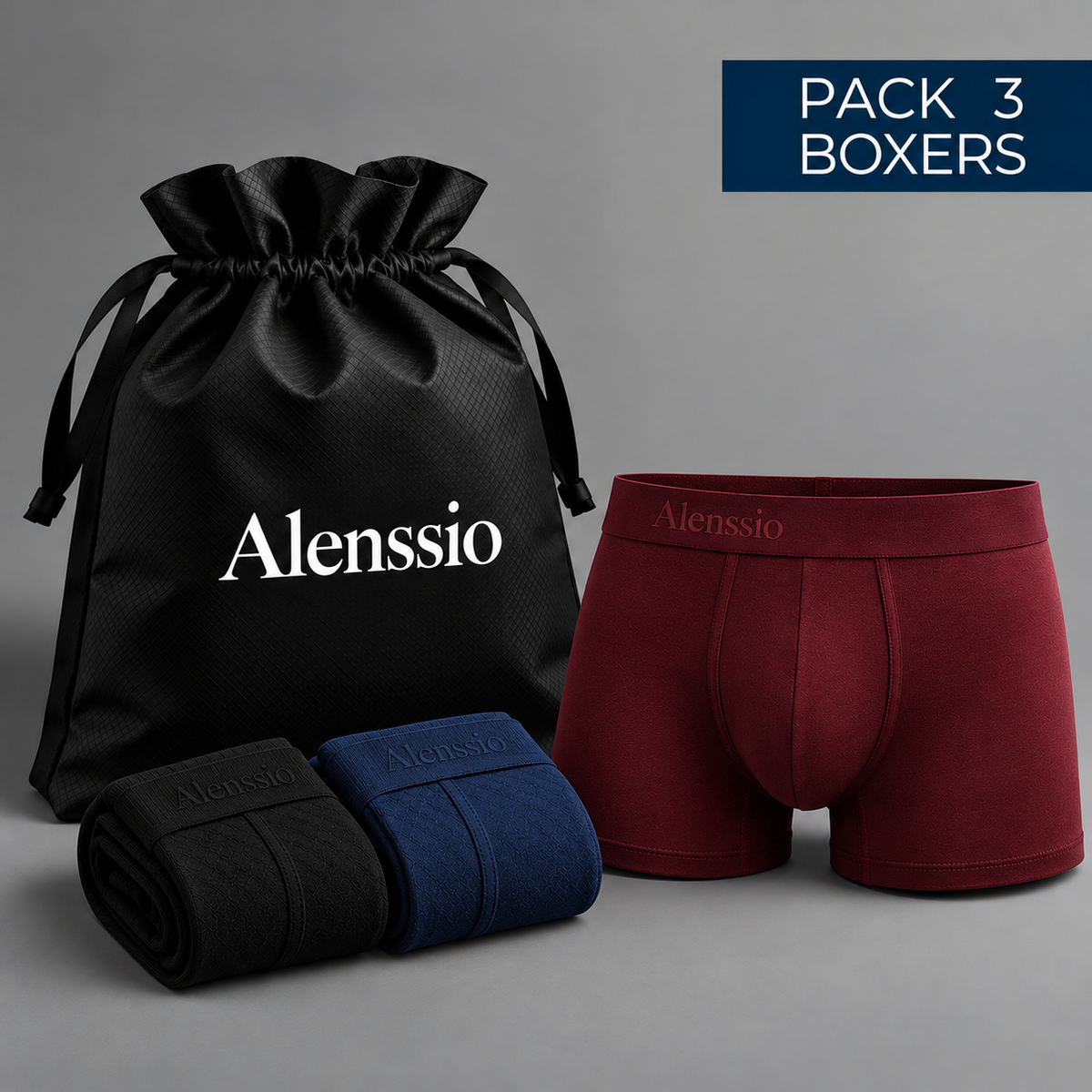 Boxer Alenssio Coton Confort - Lot de 3 Boxers Homme Doux et Respirants