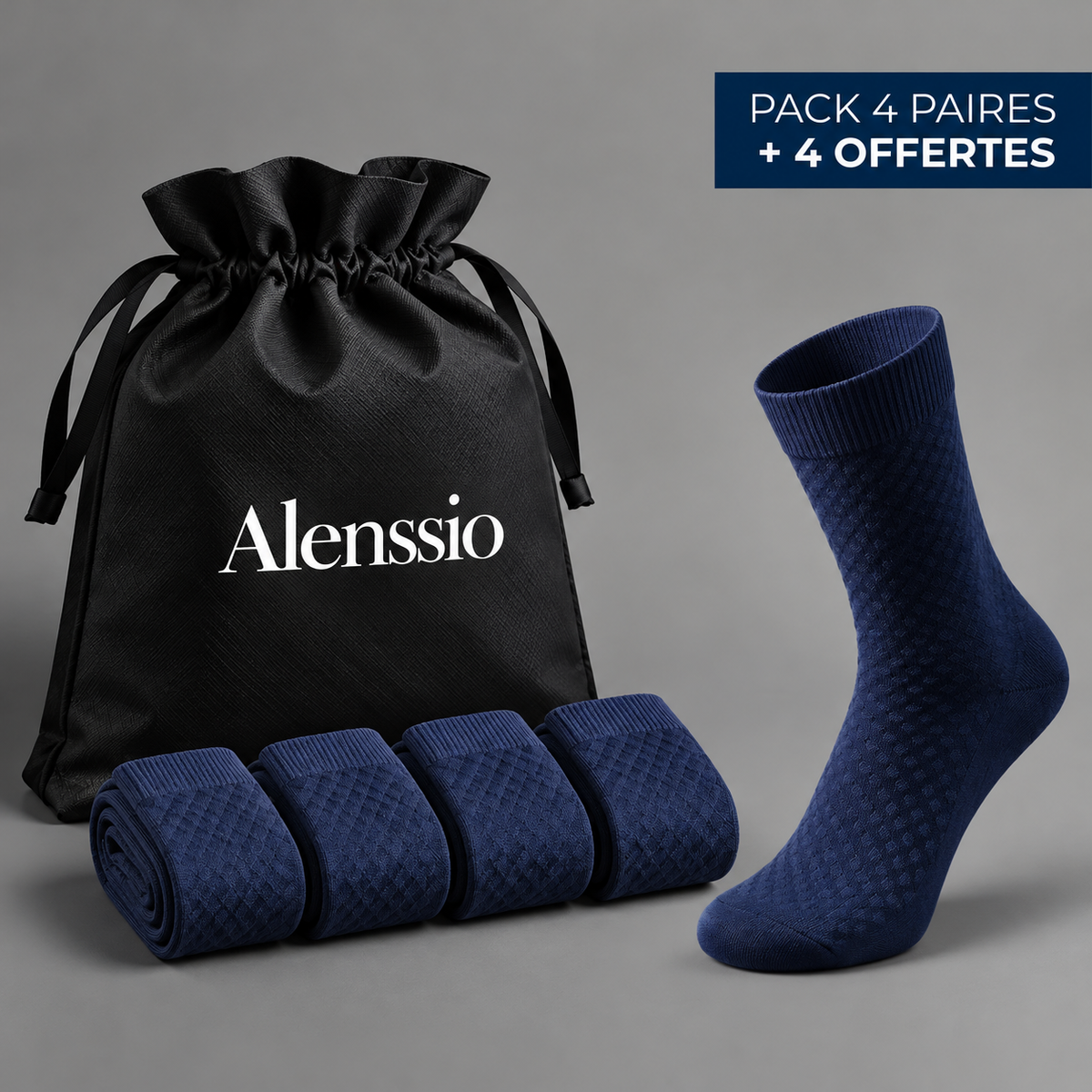 Chaussettes Alenssio mi-hautes en fibre de bambou premium