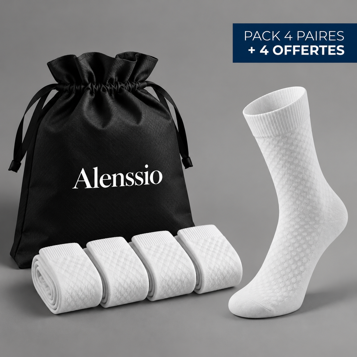 Chaussettes Alenssio mi-hautes en fibre de bambou premium