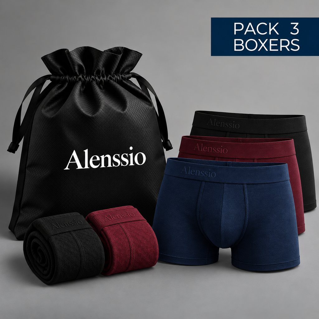Boxer Alenssio Coton Confort - Lot de 3 Boxers Homme Doux et Respirants