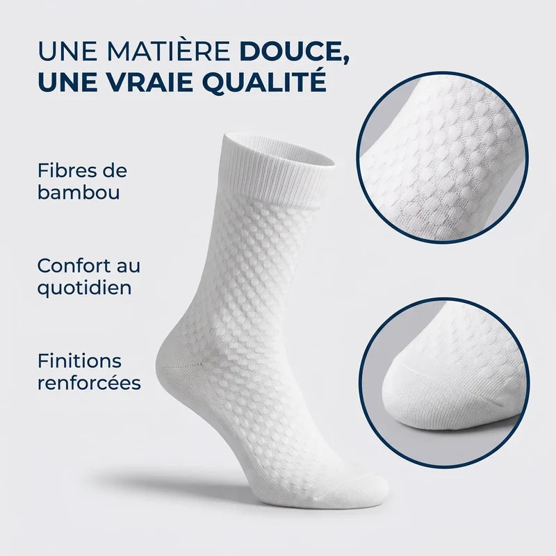 Chaussettes Alenssio mi-hautes en fibre de bambou premium